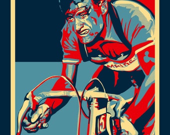 Vintage Retro styled stencil cycling Tour de France illustration / print / poster
