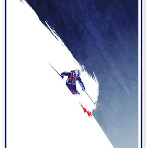 Retro Ski, Print Giclee, Ski Wall Art, Mountain Decor, Winter Sports Print, Vintage Ski Decor, ski Gift, Powder to the People, ski decor