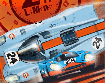 Formula 1 Le Mans Porsche 917 original art print/poster/painting/ wall art/ wall decor