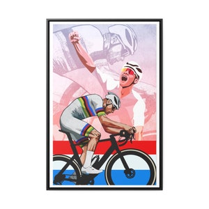 Procycling Mathieu Van Der Poel commemorative cycling poster, print wall art, cycling gift, inspirational poster, motivational poster