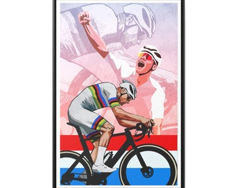 Procycling Mathieu Van Der Poel commemorative cycling poster, print wall art, cycling gift, inspirational poster, motivational poster