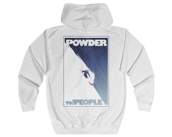 Apres ski Powder to The People Unisex Full Zip Hoodie/ sweater/ fashion