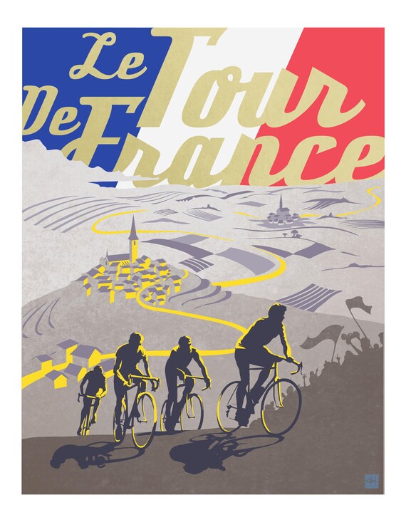 Affiche Vintage Originale Tour De France Pernod 1958 - Cyclisme - 22x15 Pouces - Avec COA