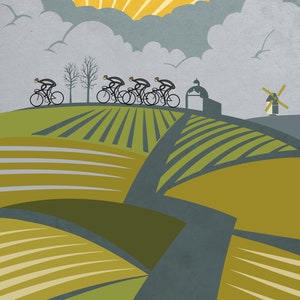 Ronder Van Vlaanderen Retro Cycling Poster Art, wall art, print, wall decor