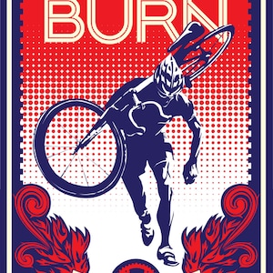vintage retro styled cyclocross cycling poster: Feel the Burn 11X17