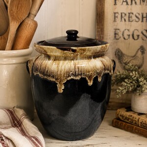 Vintage Robinson Ransbottom aardewerk koekjestrommel grote pot