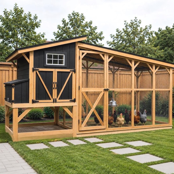 Walk in Chicken Coop & Run Plans - Backyard Farming (PDF Download)