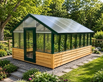 12x16 Greenhouse Plans with Twin Wall Glazing PDF | DIY Backyard Greenhouse Build
