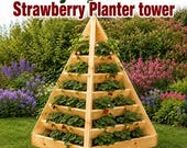 How to Build a Pyramid Strawberry Planter. Downloadable Woodworking Plans. Illustrated DIY Pyramid Project Book with Photos at Every Step.