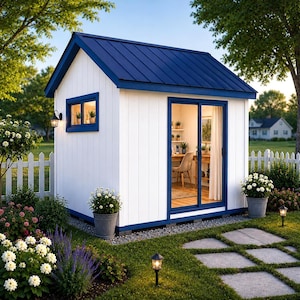 10x12 Modern Shed Plans – DIY Gable Roof Office, Storage, Studio, Workshop Blueprint (PDF Download)