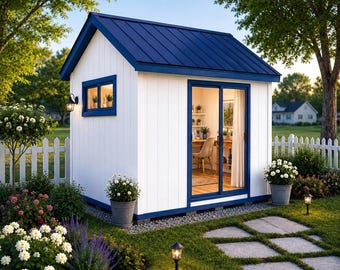 10x12 Modern Shed Plans – DIY Gable Roof Office, Storage, Studio, Workshop Blueprint (PDF Download)