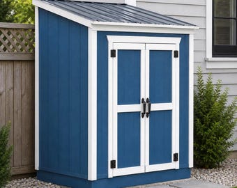 DIY 4x8 Lean-to Garden Shed Plans | Outdoor Storage Shed Blueprints | Step-by-Step PDF Guide | Instant Download