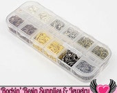 7mm JUMP RING MIX Shiny Silver, Antique Silver, Gold Tone, Bronze, Antique Copper, Gunmetal Black, Open 7mm x 0.7mm with Storage Box
