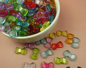 50 pc Small Acrylic BOW Beads 16x9mm