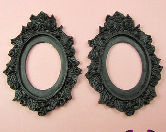 36045 alliage d'argent dentelle ovale Cameo Setting Inner 40*30mm conclusions Pendentif 10pcs
