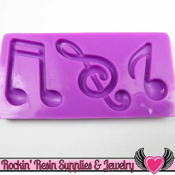 MUSIC NoTES SILICONE MOLD, Food Grade, Flexible, Fondant Mold, Chocolate Mold, Candy Mold, Polymer Clay Mold, Resin Mold (pm18)