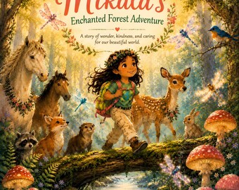 Mikalas Zauberwald-Abenteuer | Druckbares Kinderbuch PDF | 5–9 Jahre | Naturgeschichte für Kinder | Gute-Nacht-Bilderbuch