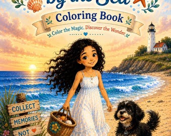 Mikala by the Sea Malbuch für Kinder | Druckbares Ocean Adventure Journal | Digitaler Download PDF | Alter: 4-8 Jahre