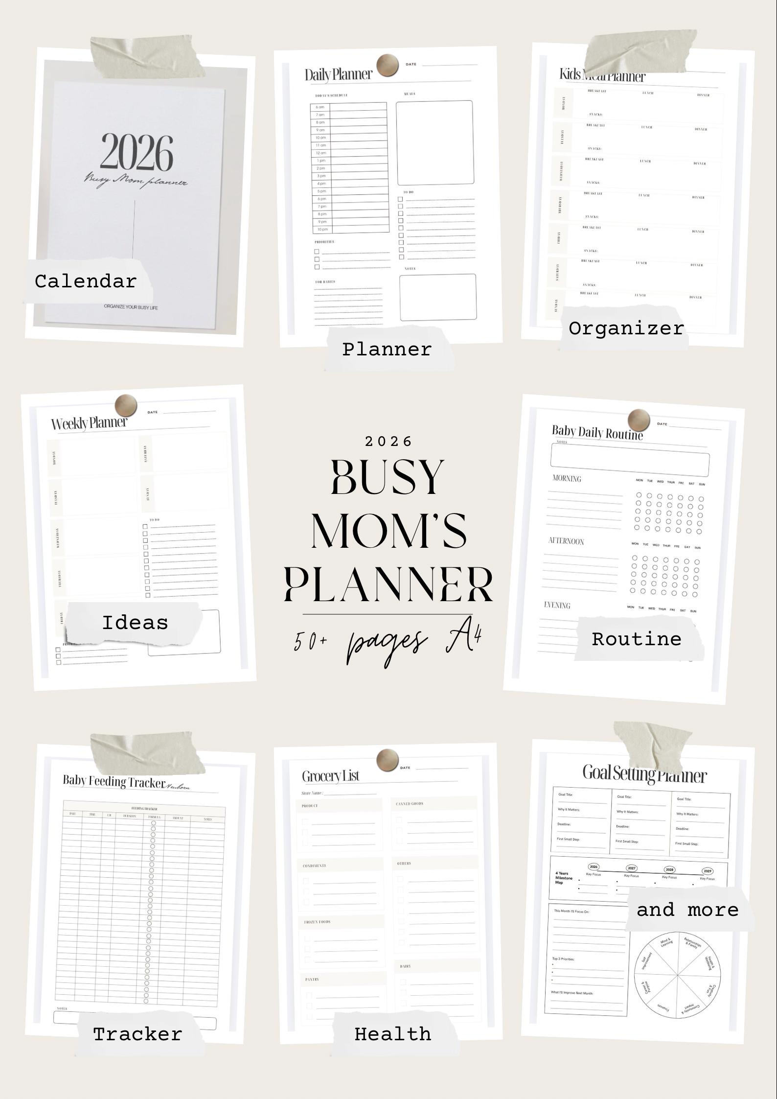 Busy Mom Planner Printable Bundle | Family Organizer | Daily, Weekly ...