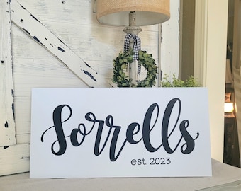 Established Family Wood Sign | Last Name sign | Anniversary Wedding Shower gift | Bridal Shower Decor| Choose size | Add a wood frame