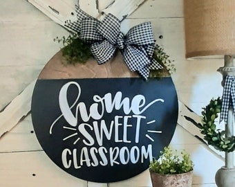 Front Door Decor | Front Door Wreaths | Front Door Sign | Front Door Hanger |Welcome | Classroom | Teacher | classroom door hanger