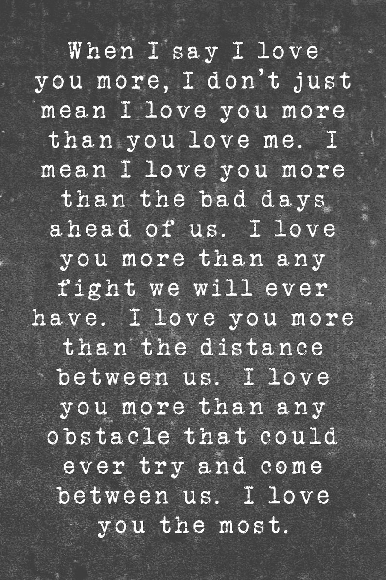 When I Say I Love You Printable Instant Download Etsy