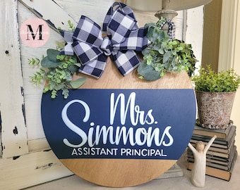 Teacher Door Sign | Wood Classroom Sign | Personalized Door Hanger | Teacher Appreciation | school door sign | School Teacher Gift | Door