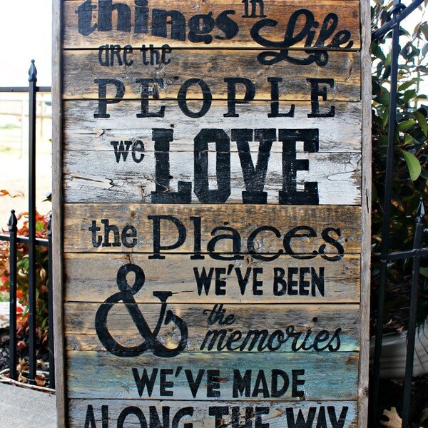Best Things In Life Rustic Wood Sign / 17 x 30 / Love / Large Wall Art / Fixer Upper / Farmhouse / Reclaimed Wood / Housewarming Gift / Sign