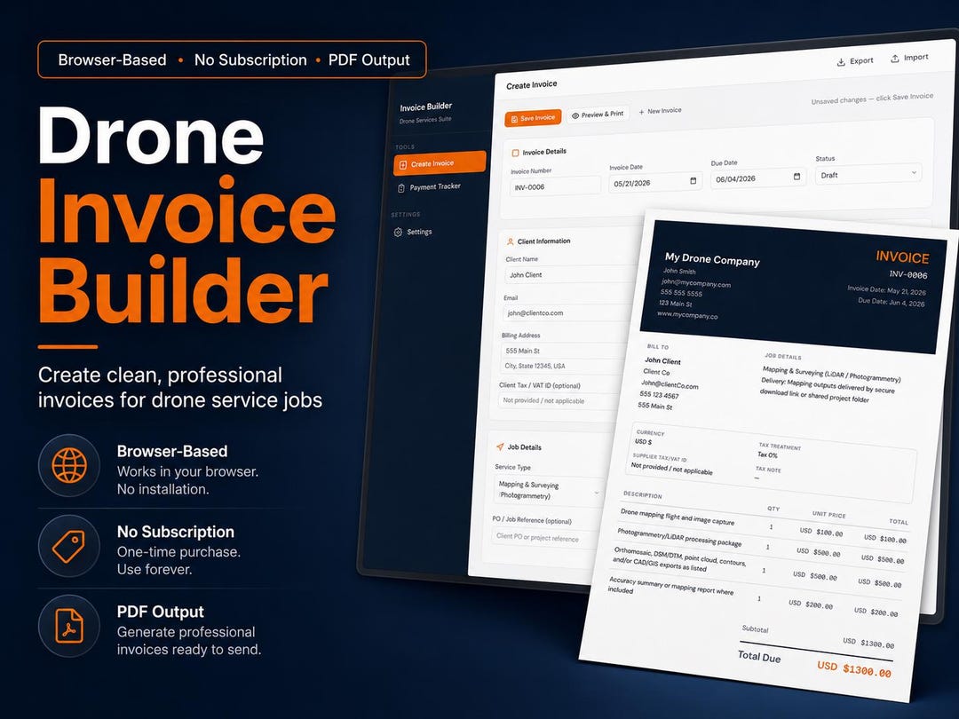 Drone Business Invoice Tool | UAV Invoice Tool | Drone Business Payment ...
