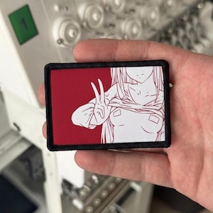 Anime Girl Patch - Rosa Kawaii bestickter Klettverschluss auf der Rückseite