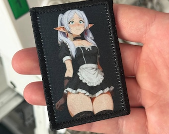 Parche bordado termoadhesivo de Elfa de Anime / Insignia de manga de chica Waifu Kawaii