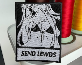 Parche de anime con mensajes subido de tono / Insignia divertida bordada para waifus / Regalo de ropa urbana otaku / Cierre de velcro