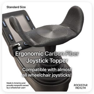 Rullstolsjoystick i kolfiber, målstolpe i standardstorlek, ergonomiskt adaptivt U-grepp, passar nästan alla elrullstolar