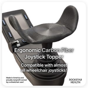 Carbon Fiber Wheelchair Joystick Handle, Goalpost Topper, Ergonomic Adaptive U-Shape Grip, Fits Powerchair Joysticks