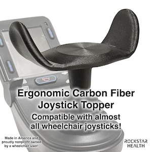 Maniglia ergonomica a joystick per sedia a rotelle, puntale a forma di porta da calcio di dimensioni standard, forma ad U adattiva, realizzata in fibra di carbonio, compatibile con quasi tutte le sedie a rotelle elettriche!