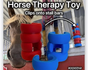 Horse Stall Toy, Equine Boredom Buster & Enrichment Rings for Barn Stall Bars, Horse Lover Gift, Equestrian Gift, 8 Pack, Made in USA