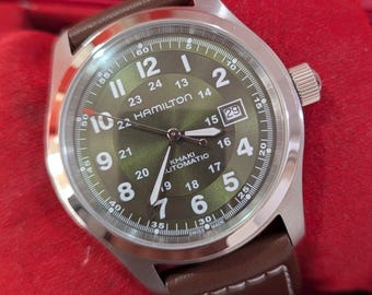 Vintage Hamilton Khaki Field Automatic 42 MM Green Dial ETA 2824-2 SWISS
