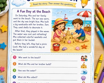 Reading Comprehension Worksheet | 2nd Grade Reading Activity | Printable Reading Passage | Homeschool Printable