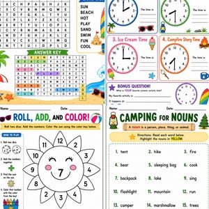 1st Grade Summer Learning Packet | Math Reading Writing Worksheets (PDF Download) image 2