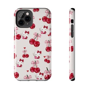 Hello Kitty Cherry Pattern Phone Case Shock Absorbent image 7
