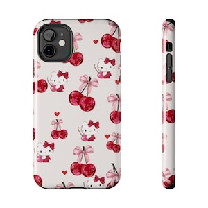 Hello Kitty Cherry Pattern Phone Case Shock Absorbent image 1