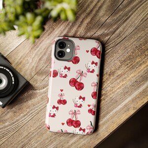 Hello Kitty Cherry Pattern Phone Case Shock Absorbent image 6