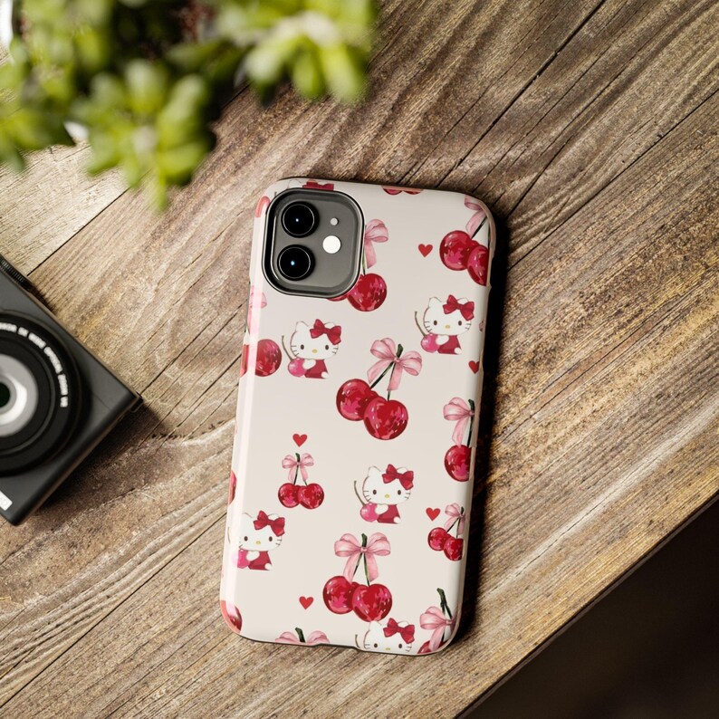 Hello Kitty Cherry Pattern Phone Case Shock Absorbent image 6