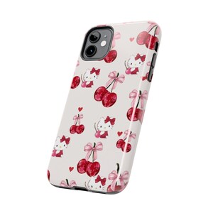 Hello Kitty Cherry Pattern Phone Case Shock Absorbent image 3
