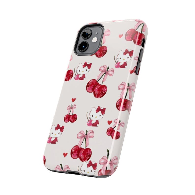 Hello Kitty Cherry Pattern Phone Case Shock Absorbent image 3