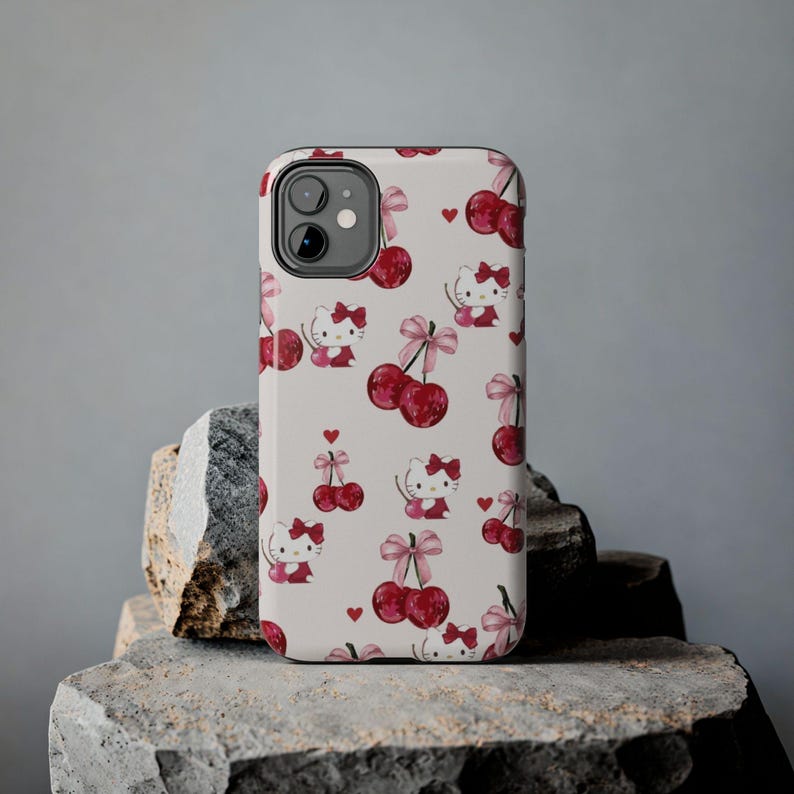 Hello Kitty Cherry Pattern Phone Case Shock Absorbent image 5