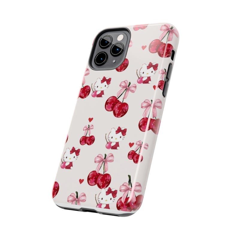 Hello Kitty Cherry Pattern Phone Case Shock Absorbent image 9