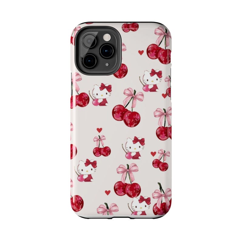 Hello Kitty Cherry Pattern Phone Case Shock Absorbent image 8