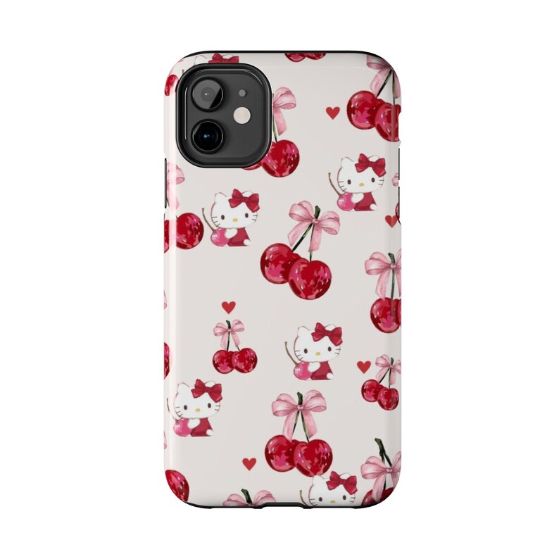 Hello Kitty Cherry Pattern Phone Case Shock Absorbent image 2