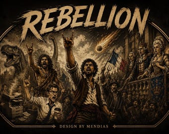Rebellion Graphic PNG Bundle | Vintage Revolution Artwork | Retro Streetwear Design Pack | Printable T-Shirt Graphics
